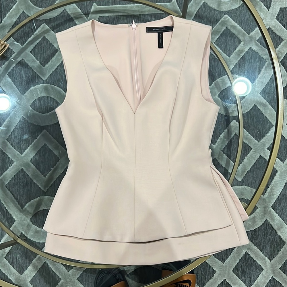 BCBG Jacquelynna Layered Peplum Top